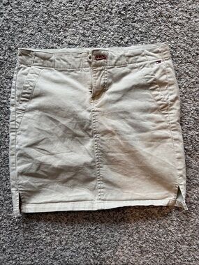 Tommy Hilfiger Neutral Beige Cotton Mini Skirt